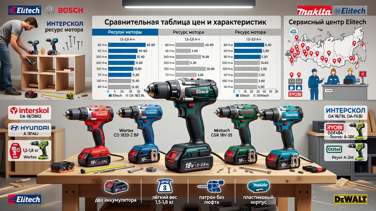 Шуруповёрт Elitech или альтернативы: что выбрать для дома
